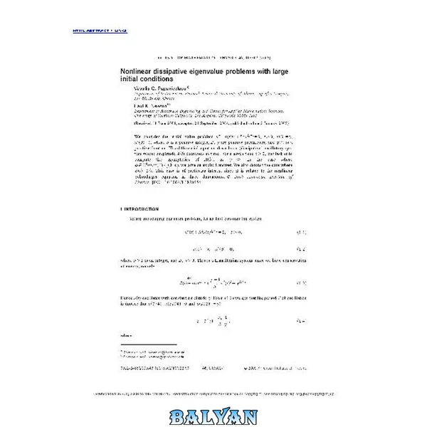 Nonlinear dissipative eigenvalue problems with large initial conditions