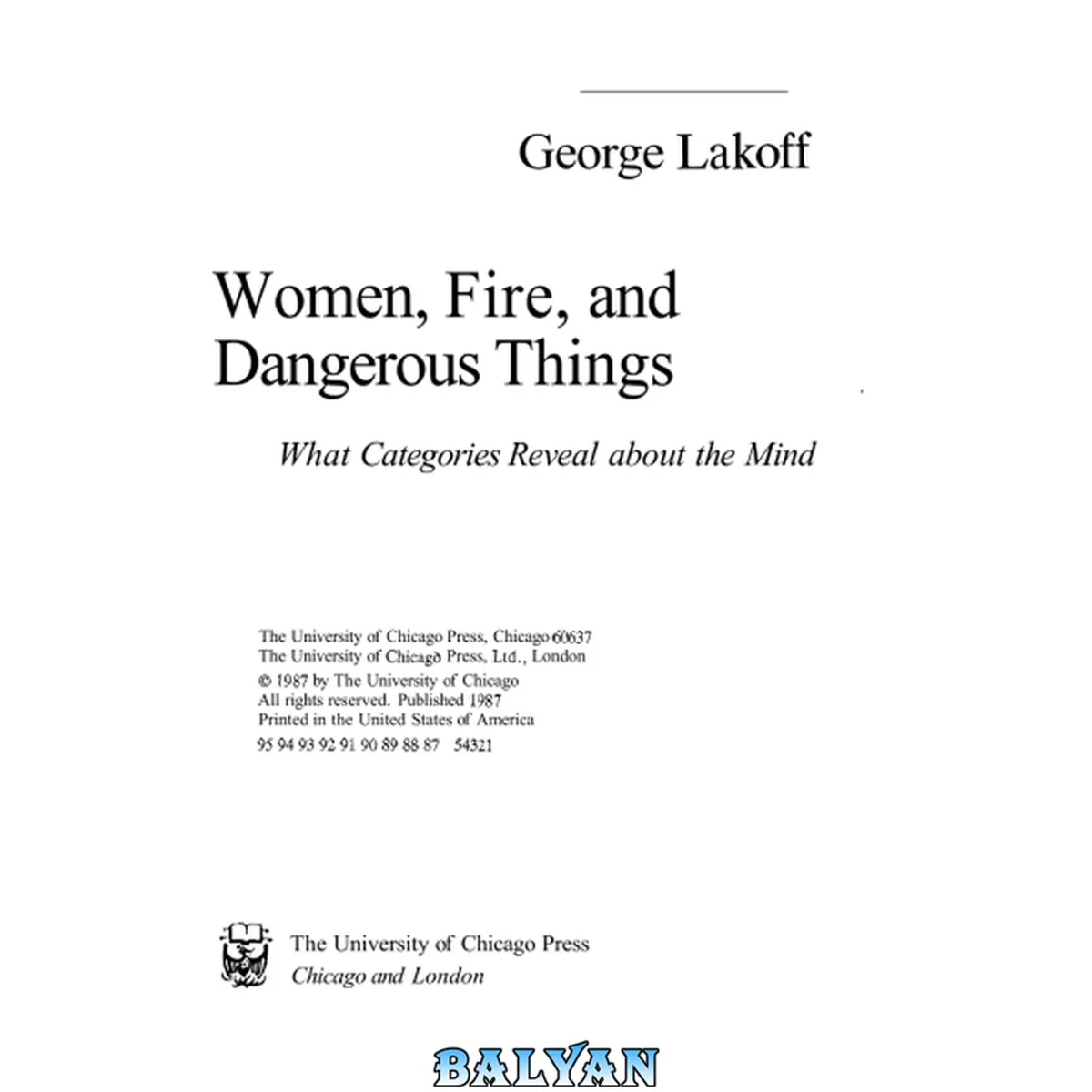 جلد کتاب Women, Fire, and Dangerous Things - Part 1