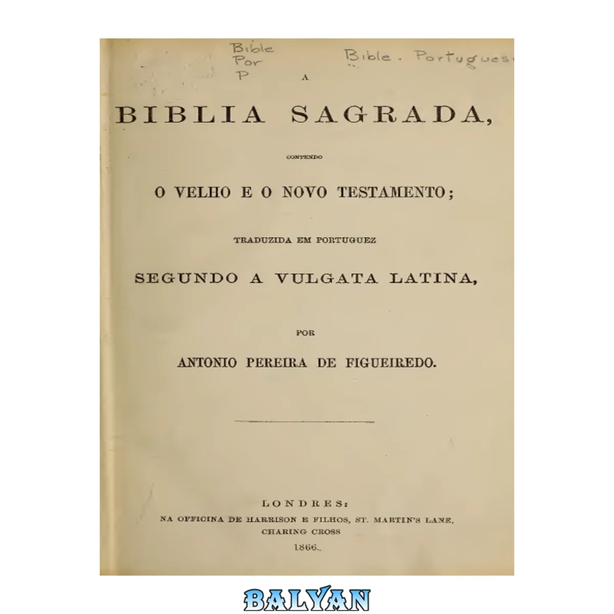 جلد کتاب A Bíblia Sagrada Contendo O Velho E O Novo Testamento