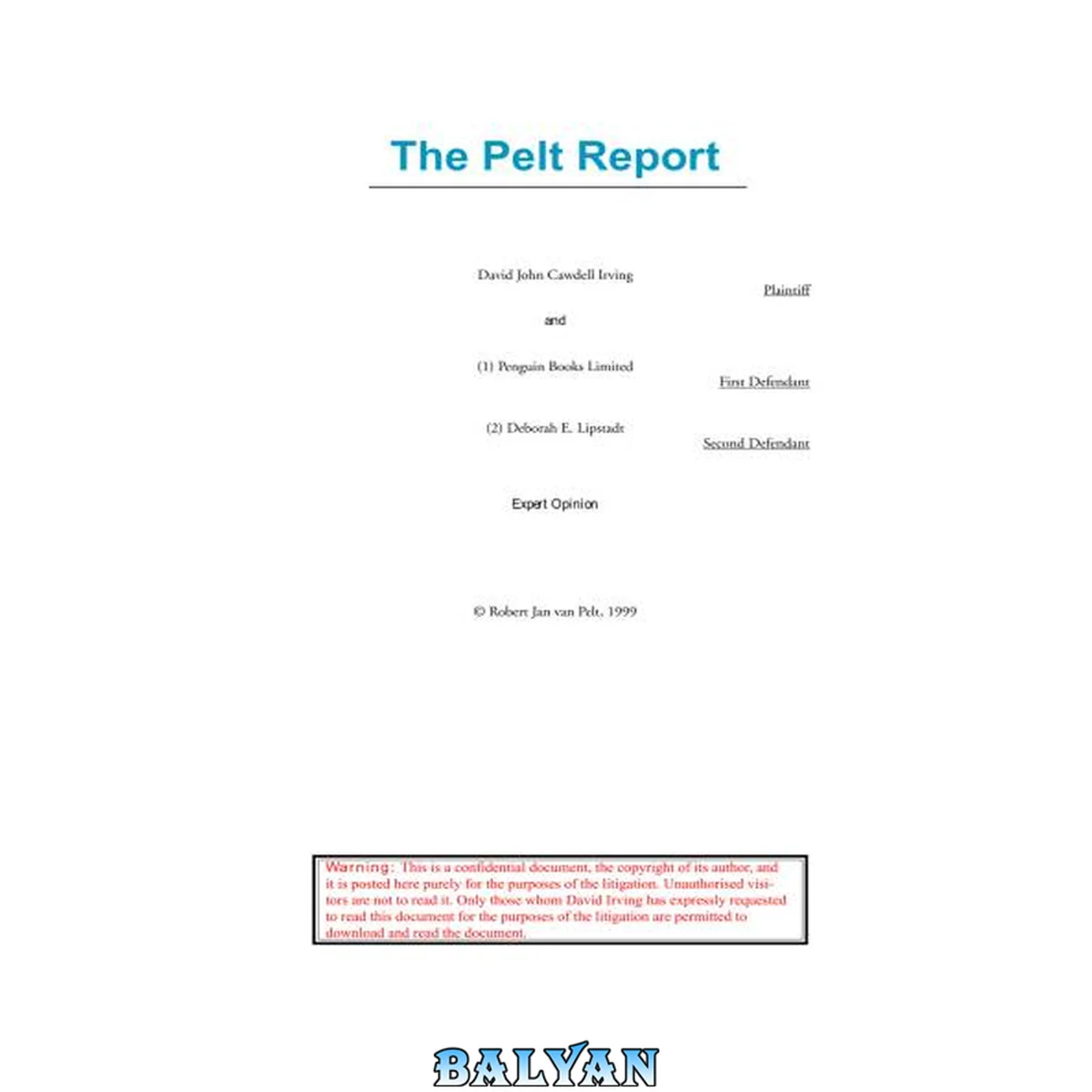 جلد کتاب The Pelt Report