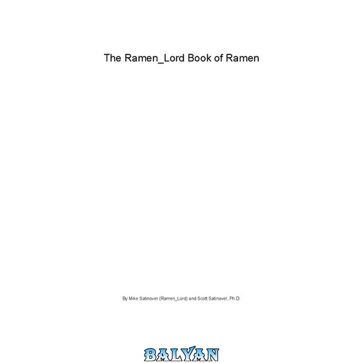 جلد کتاب The Book of Ramen