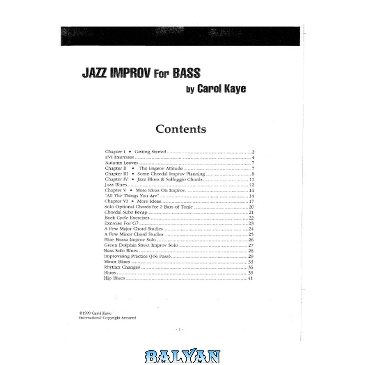 جلد کتاب Jazz Improv for Bass