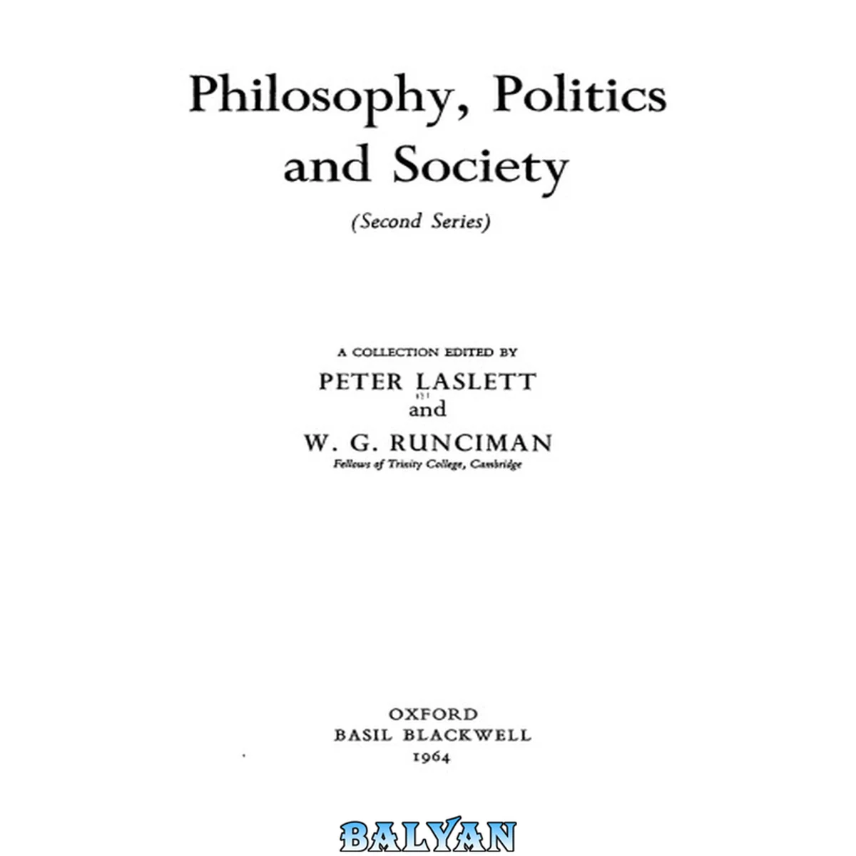 جلد کتاب Philosophy, Politics and Society (Second Series)