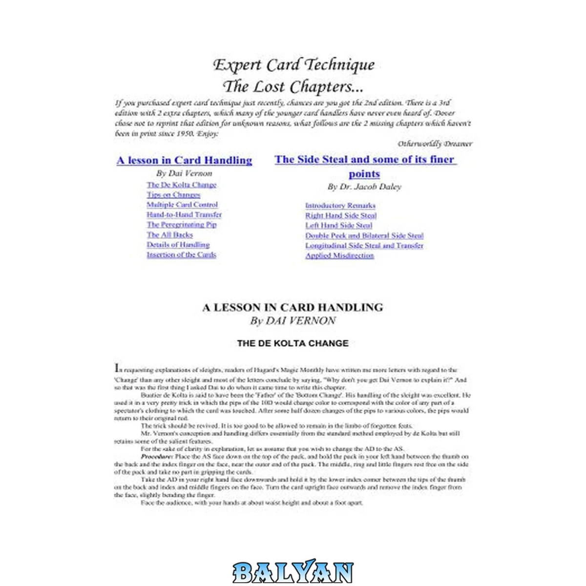 جلد کتاب Expert Card Technique (The Lost Chapters)