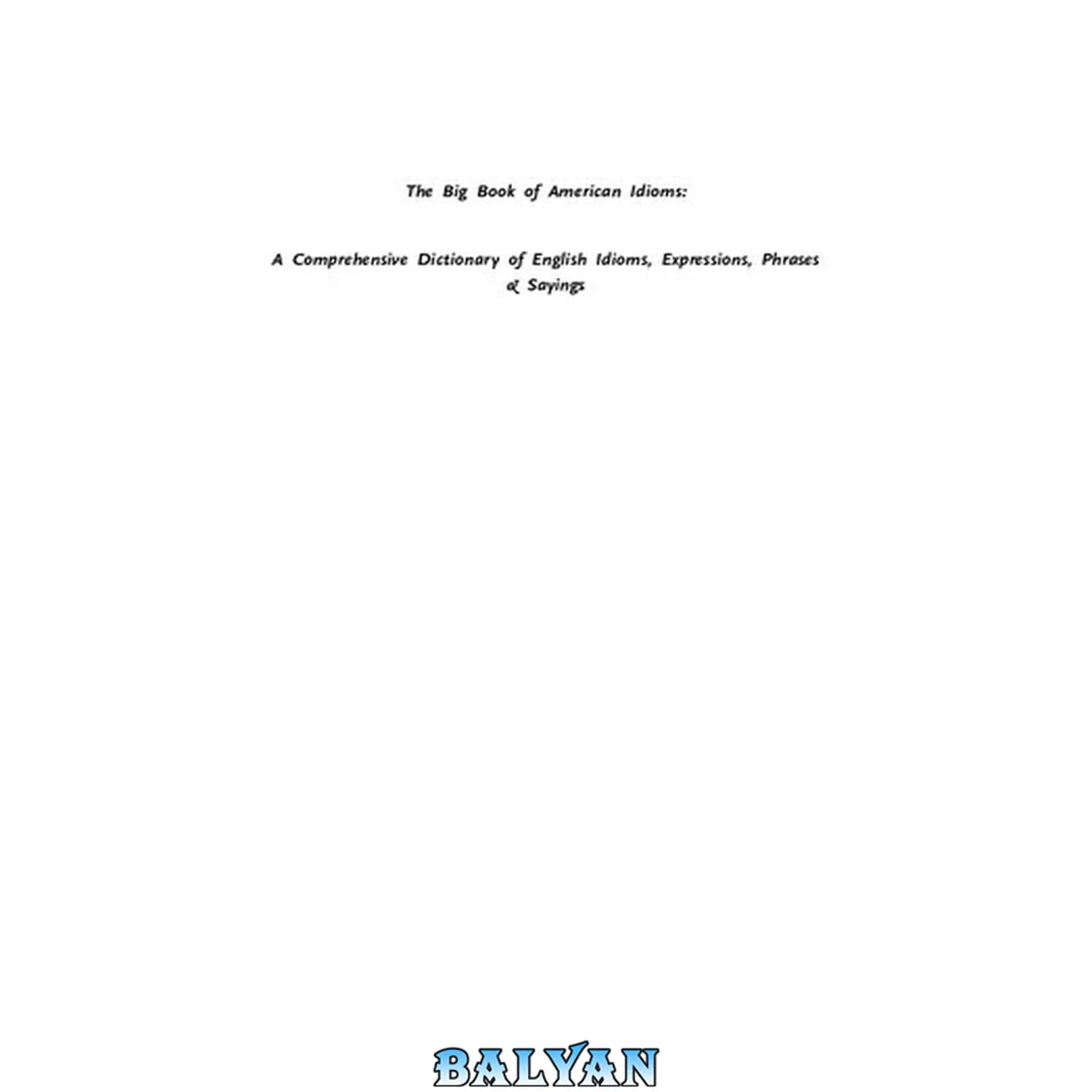 جلد کتاب The Big Book of American Idioms