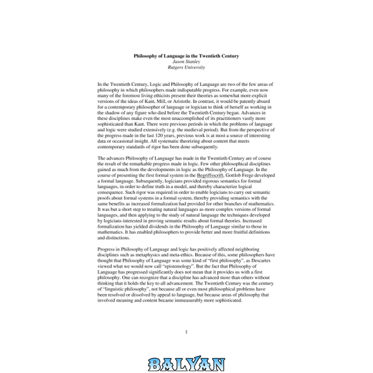 جلد کتاب Philosophy of Language in the 20th Century
