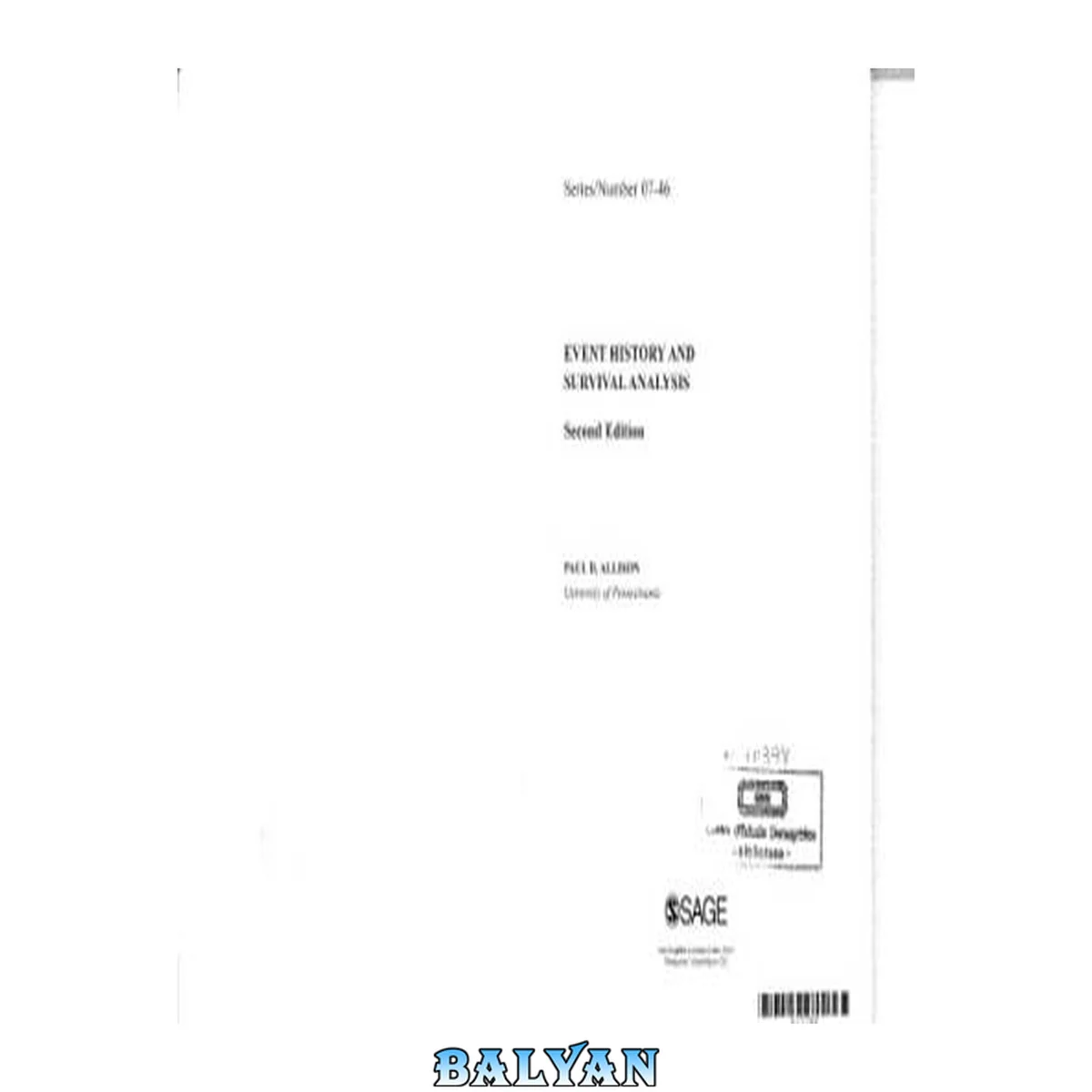 جلد کتاب Event History and Survival Analysis (2nd Edition)