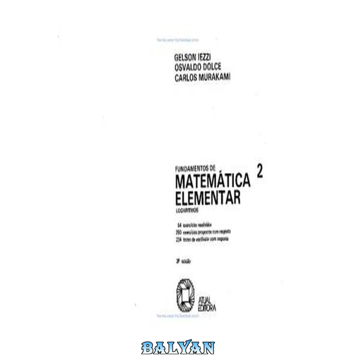 جلد کتاب Fundamentos da Matemática Elementar - Logaritmos