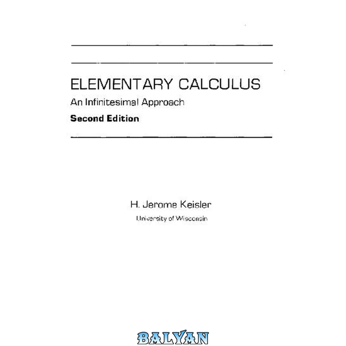 جلد کتاب Elementary Calculus. An Infinitesimal Approach