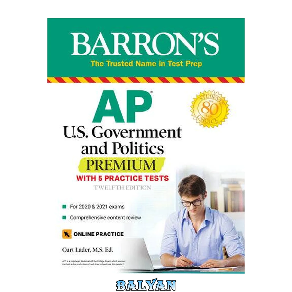جلد کتاب AP US Government and Politics Premium: With 5 Practice Tests (Barron's Test Prep)
