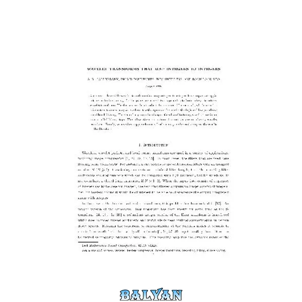 Wavelet Transforms that Map Integers to Integers [jnl article]