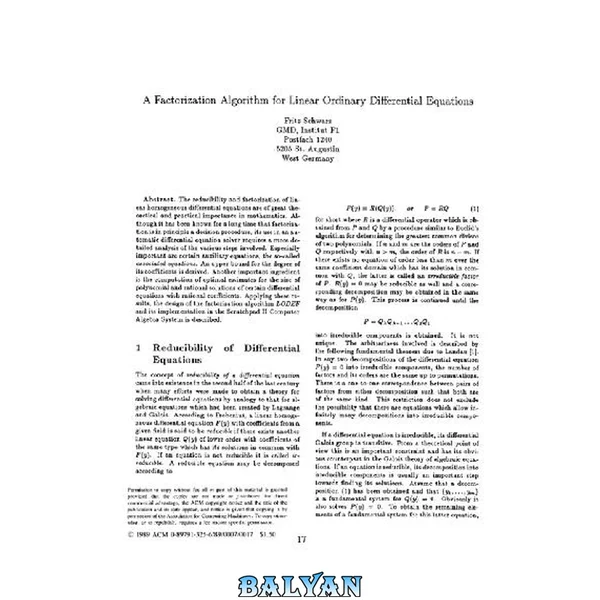 Factorization of linear ODE