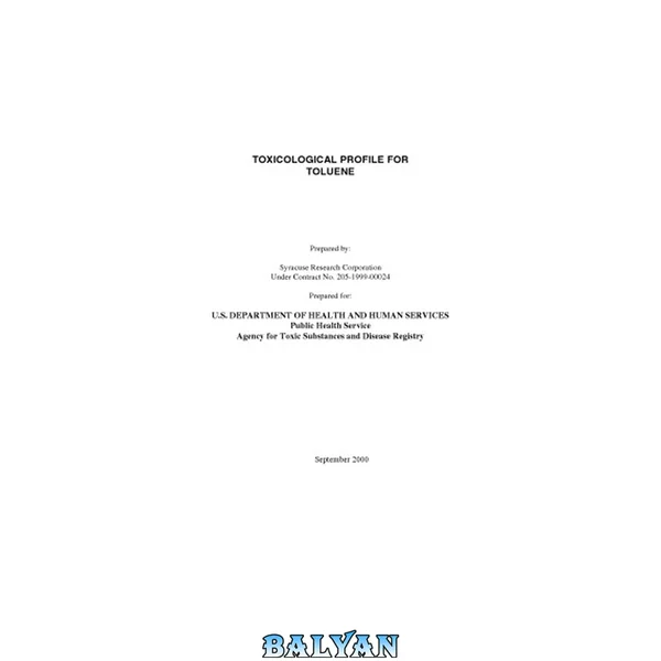 Toxicological profiles - Toluene