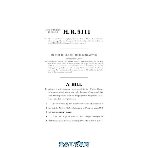 HR5111 - Illegal Immigration Enforcement and Social Security Protection Act of 2004