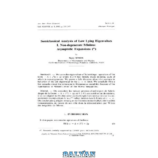 Semiclassical analysis of low lying eigenvalues 1