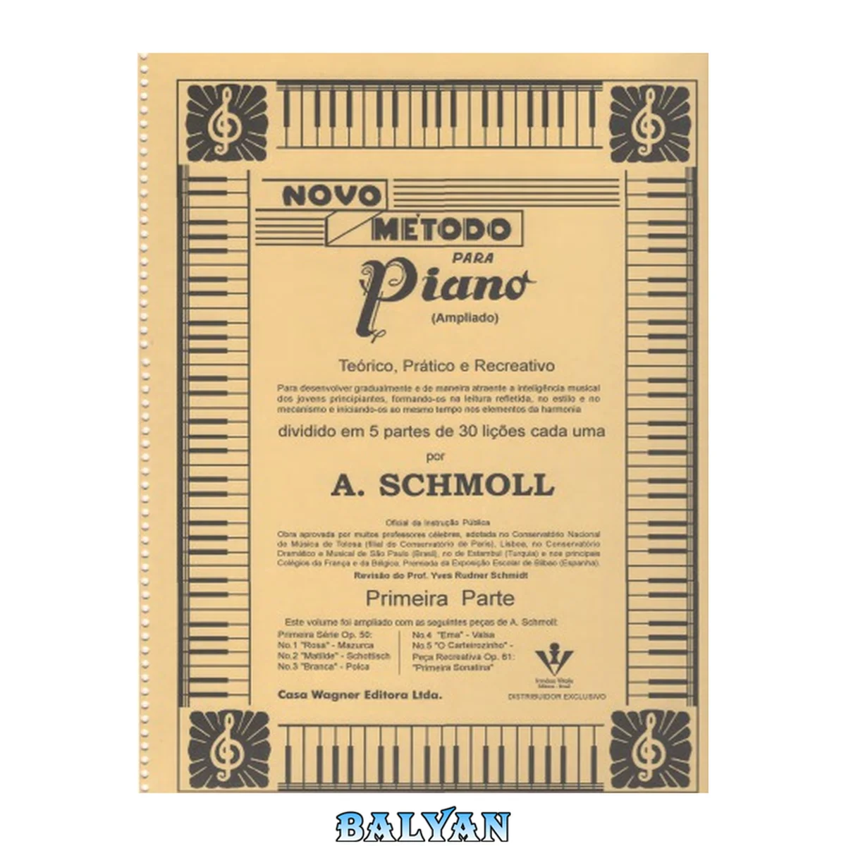 جلد کتاب Novo método para piano (ampliado) - Teórico, prático e recreativo 1