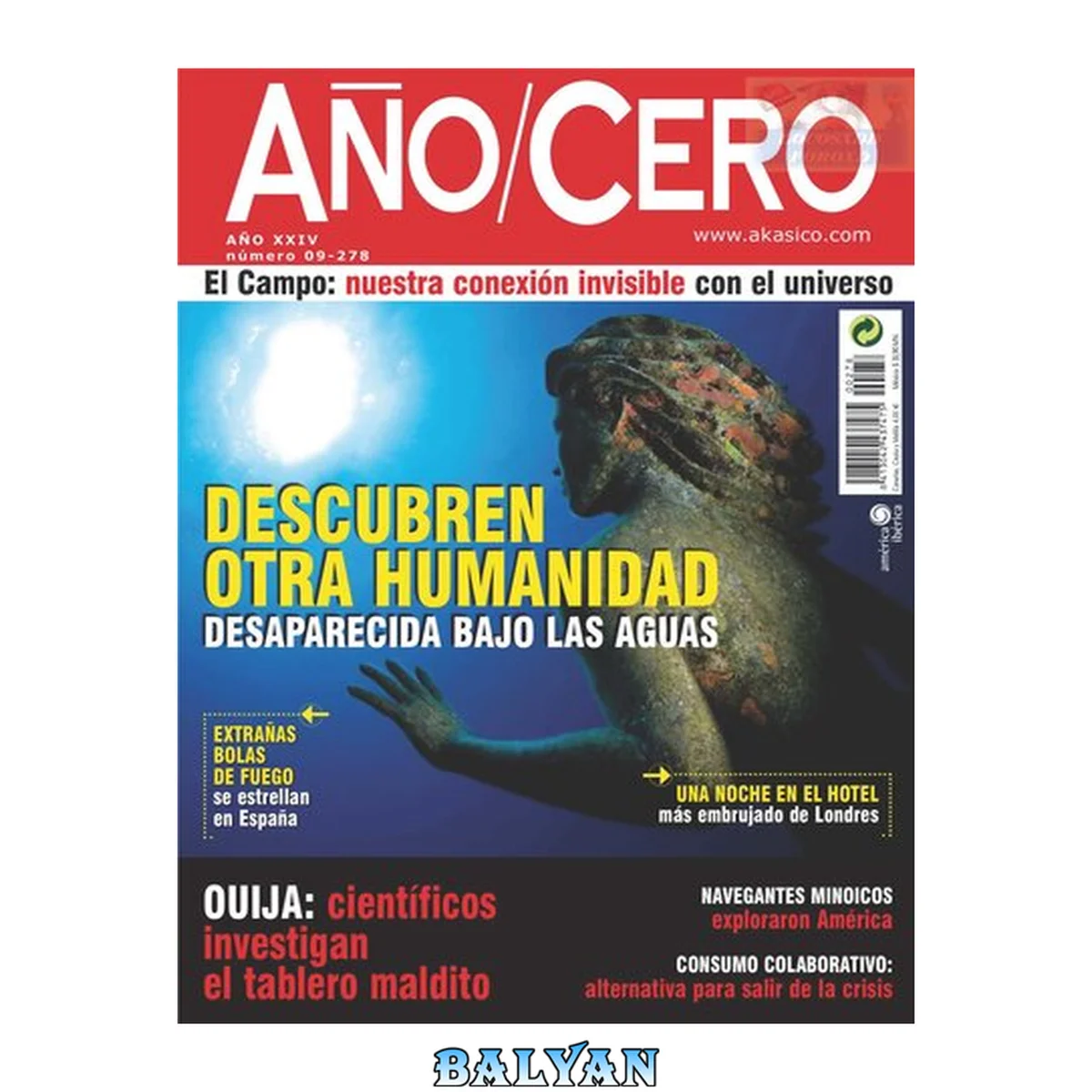 جلد کتاب Revista Año Cero No. 09-278. Año XXIV (Descubren otra humanidad desaparecida bajo las aguas)