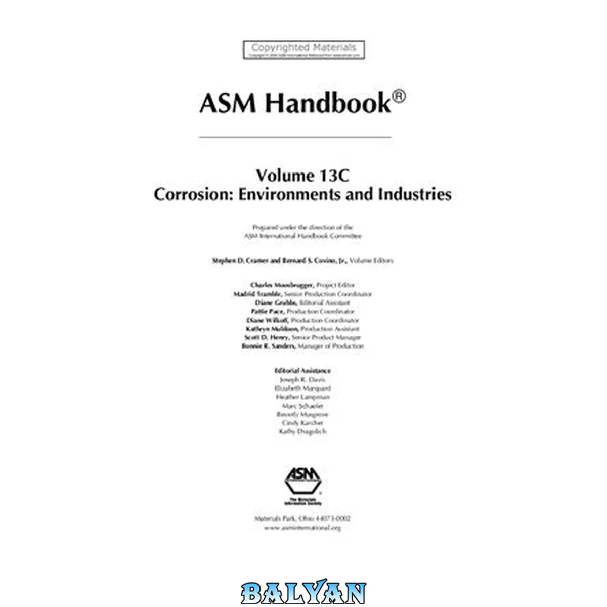 جلد کتاب ASM Metals HandBook Vol. 13C - Corrosion: Environments and Industries