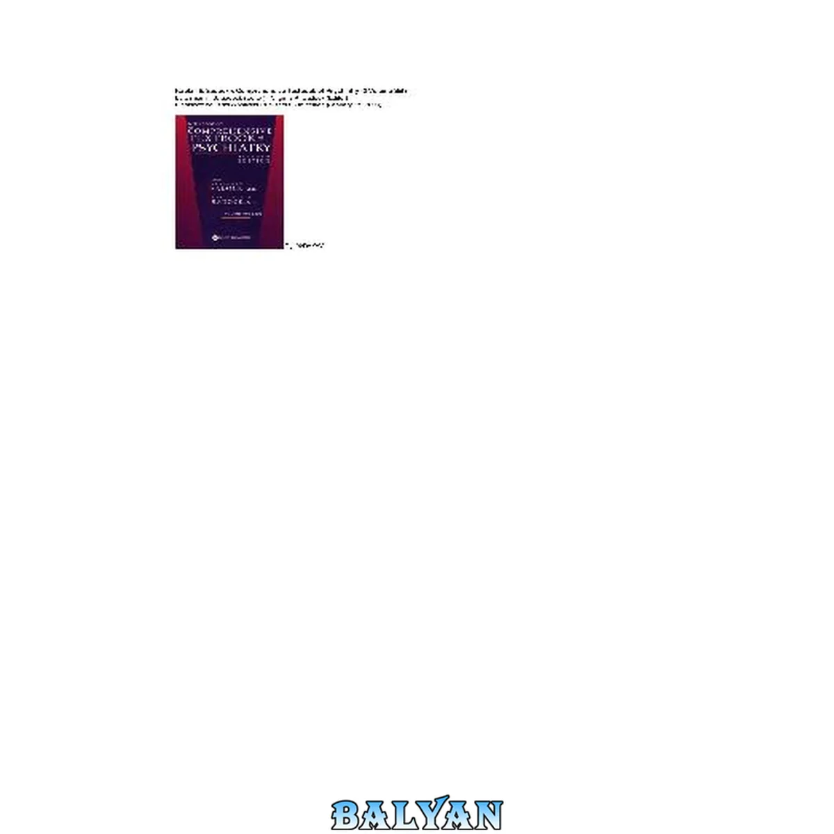 جلد کتاب Kaplan Textbook of Psychiatry w