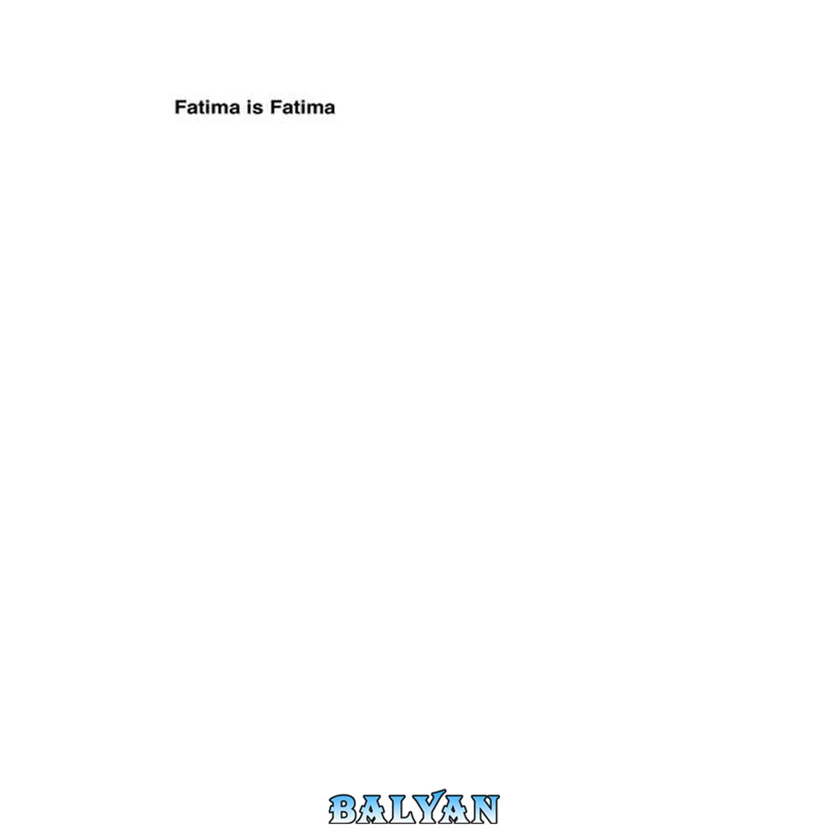 جلد کتاب Fatima is Fatima