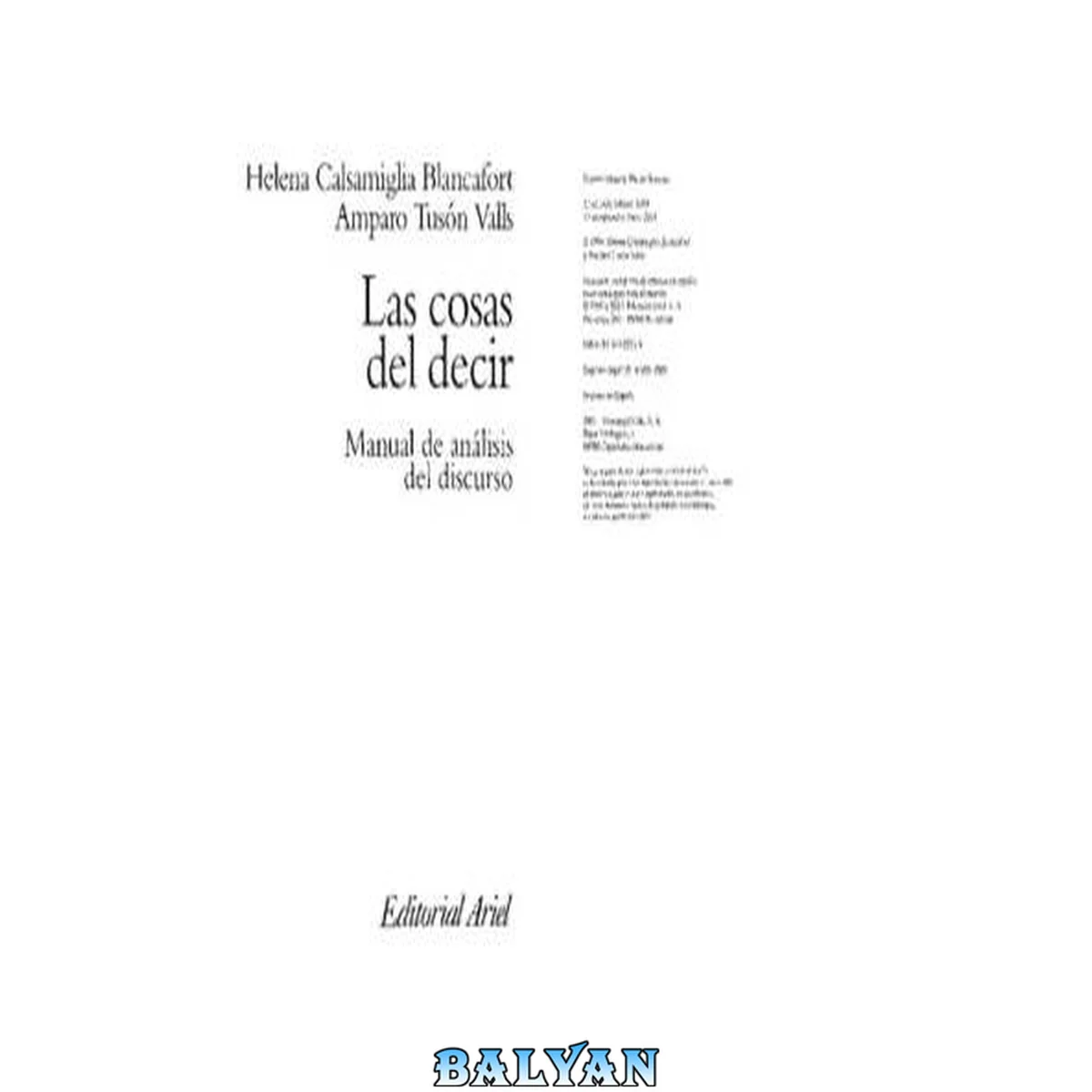 جلد کتاب Las cosas del decir: Manual de análisis del discurso