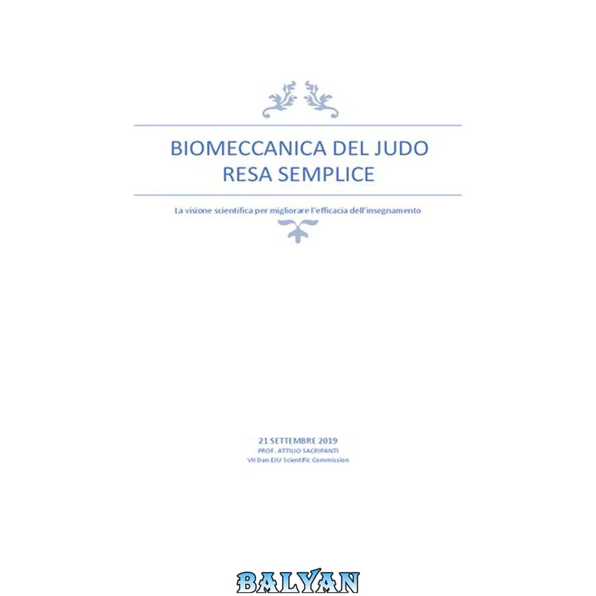 جلد کتاب biomeccanica del Judo resa semplice