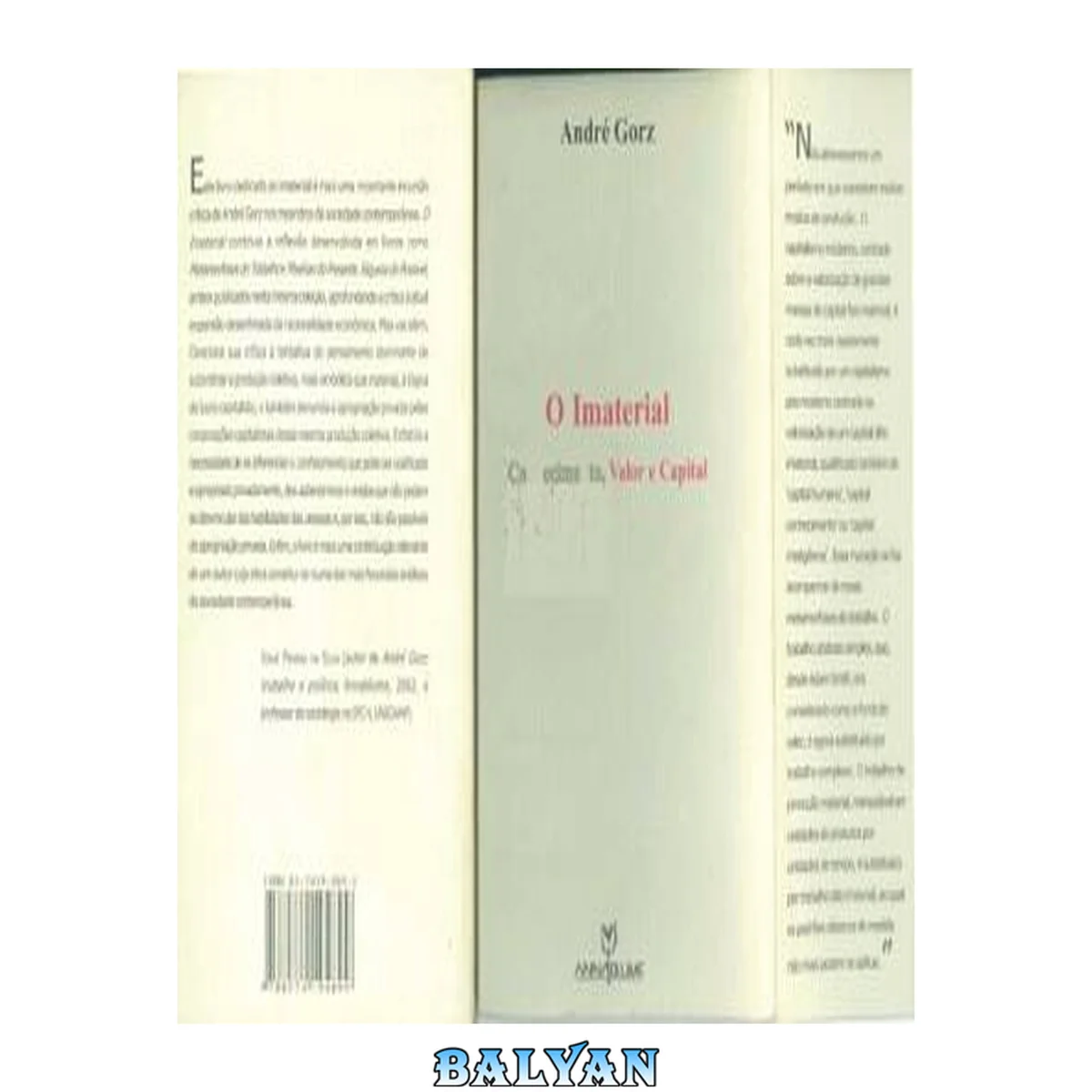 جلد کتاب O imaterial : conhecimento, valor e capital