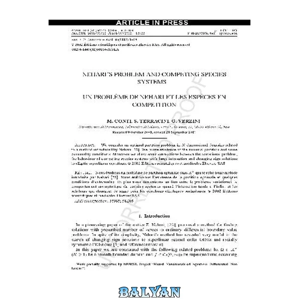 Neharis problem and competing species systems
