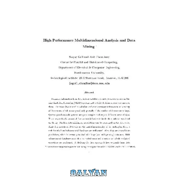 High Performance Multidimensional Analysis and Data Mining