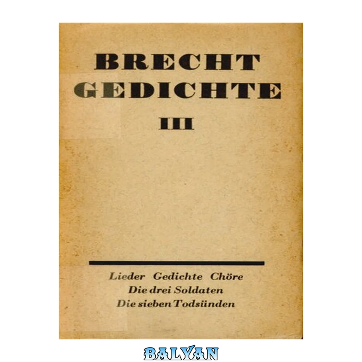 جلد کتاب Gedichte 3 : 1930-1933