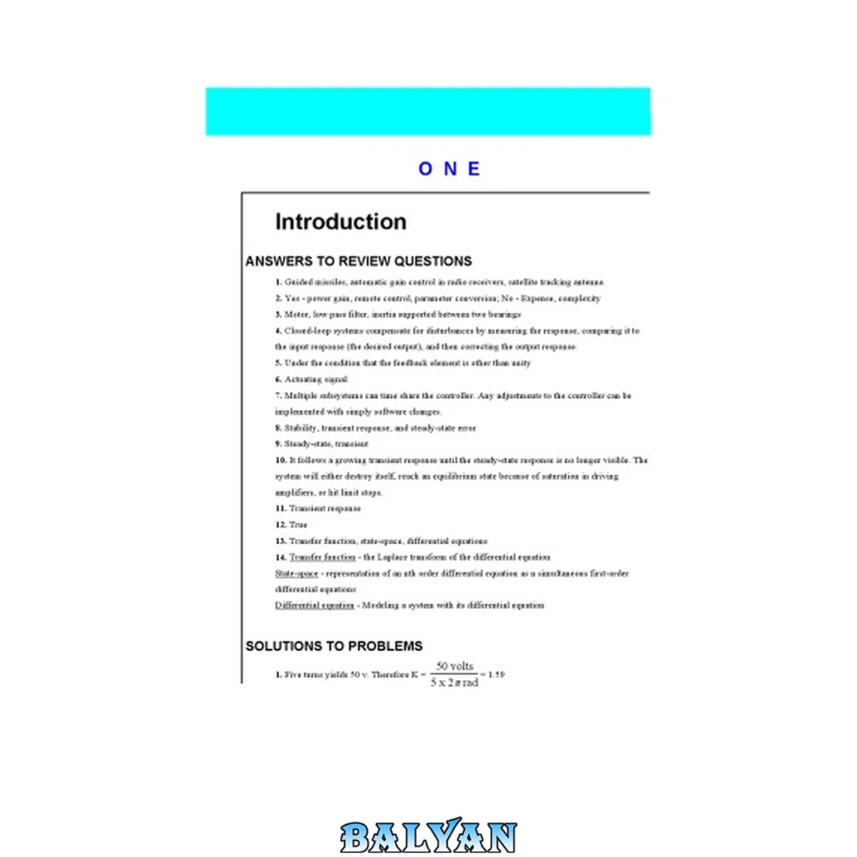جلد کتاب Control Systems Engineering, 4th Edition - Solutions Manual