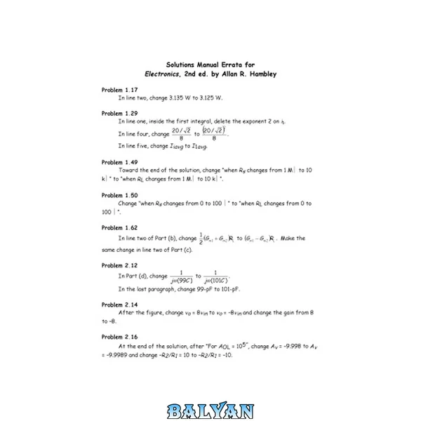 Electronics Solutions manual