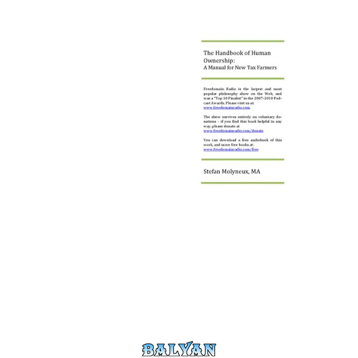 جلد کتاب The Handbook of Human Ownership: A Manual for New Tax Farmers 10