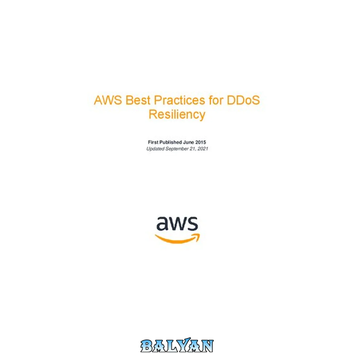 جلد کتاب AWS Best Practices for DDoS Resiliency