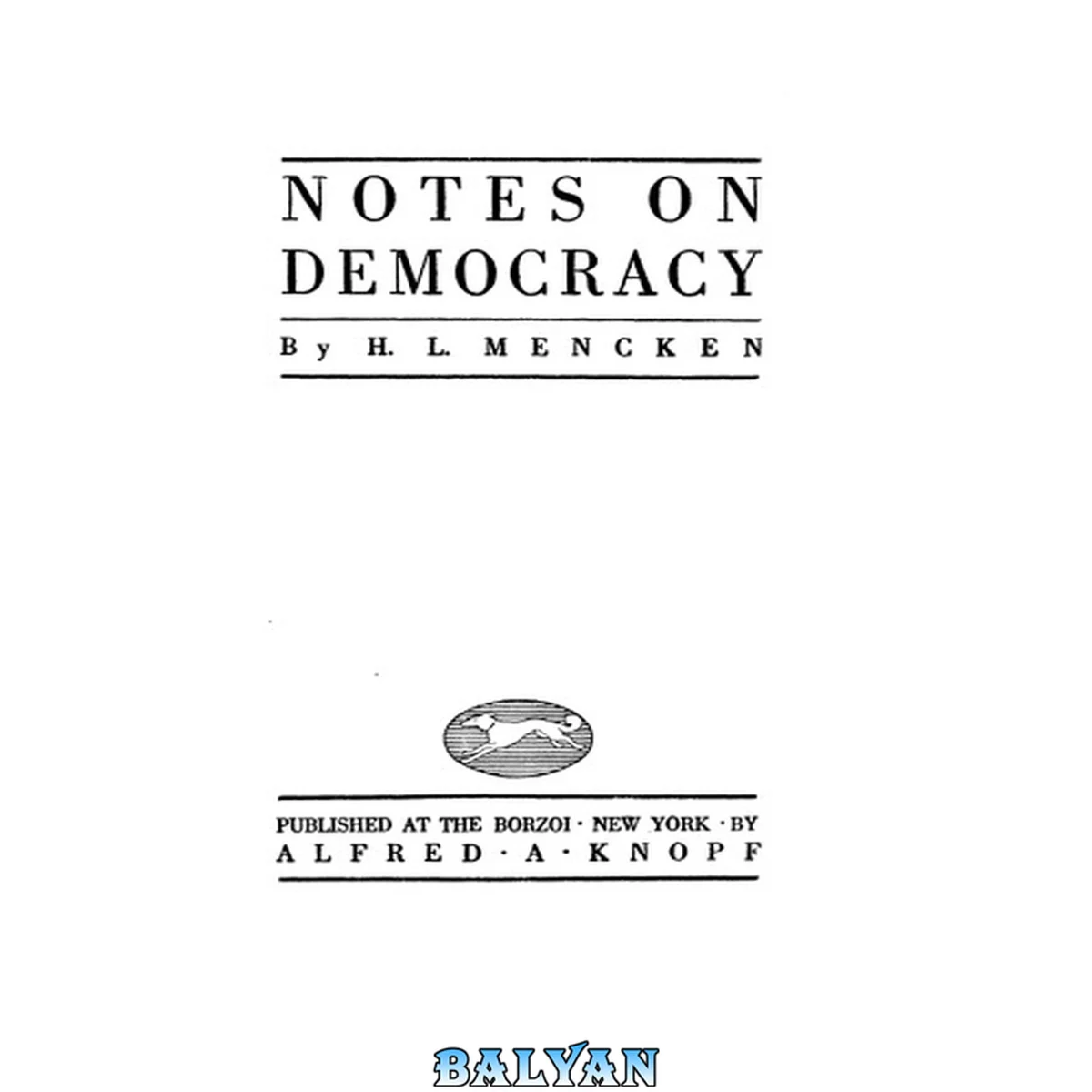 جلد کتاب Notes on Democracy