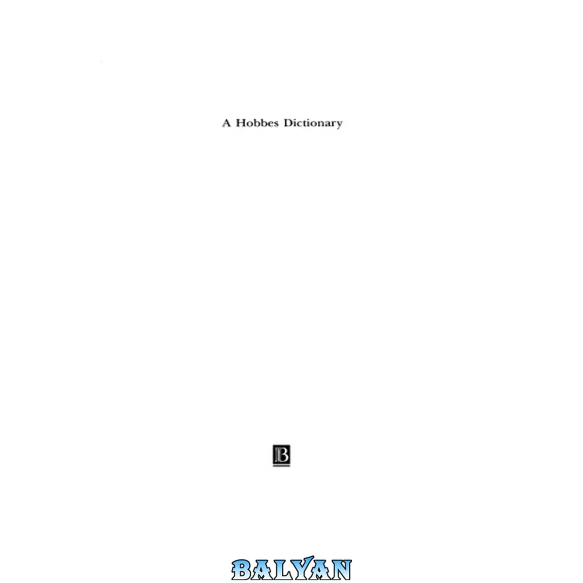 جلد کتاب A Hobbes Dictionary