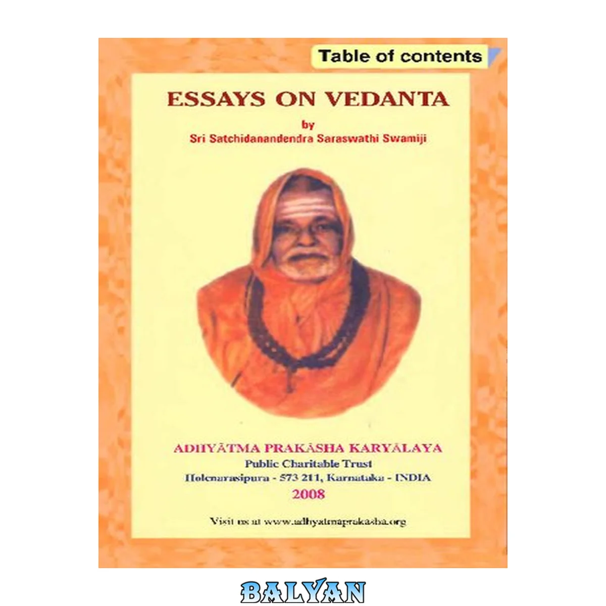 جلد کتاب Essays on Vedanta
