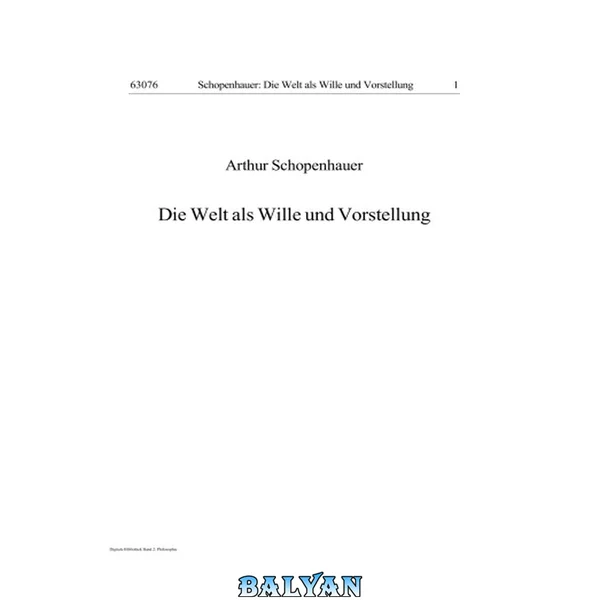 Die Welt als Wille und Vorstellung