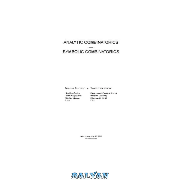 Analytic combinatorics - symbolic combinatorics
