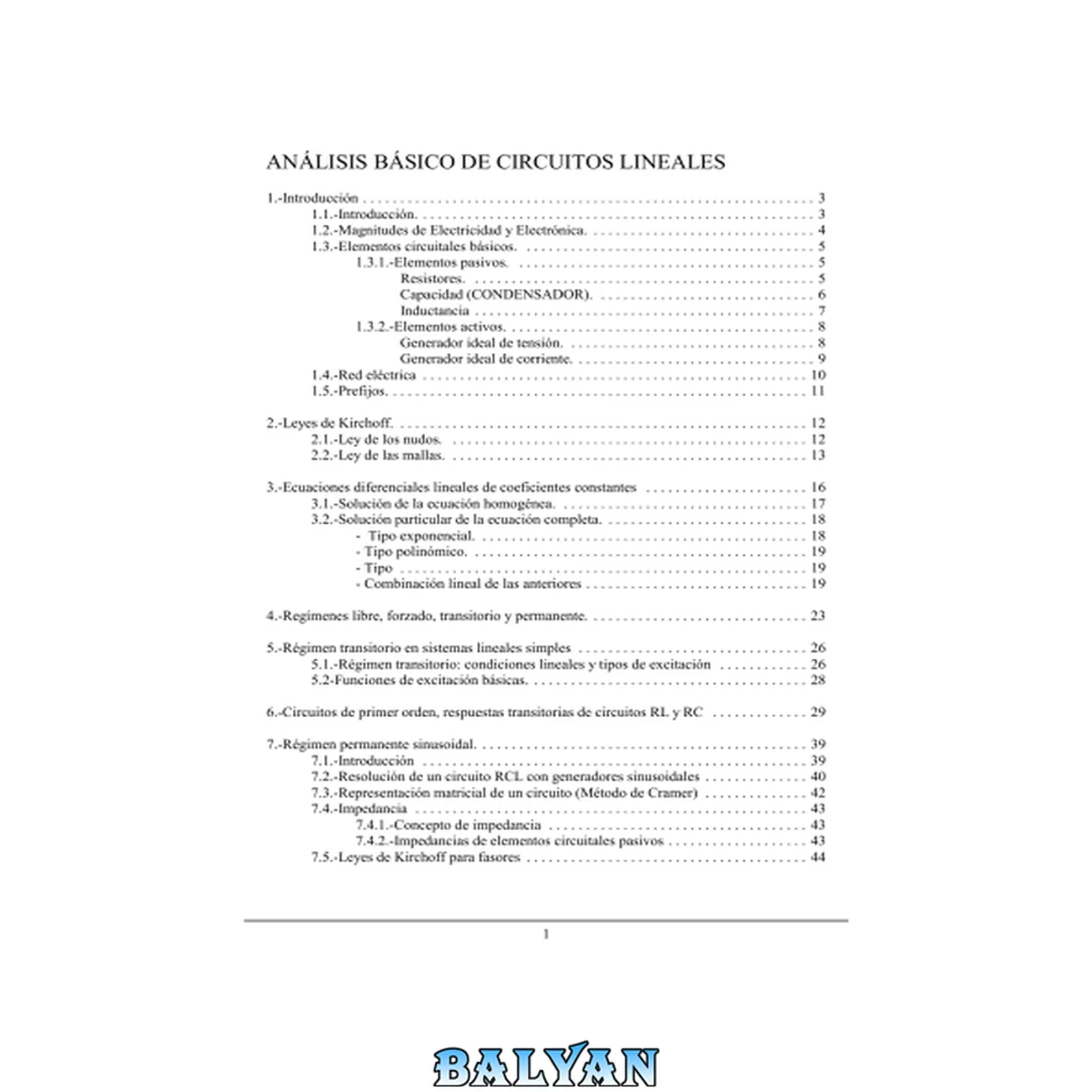 جلد کتاب Analisis De Circuitos Lineales