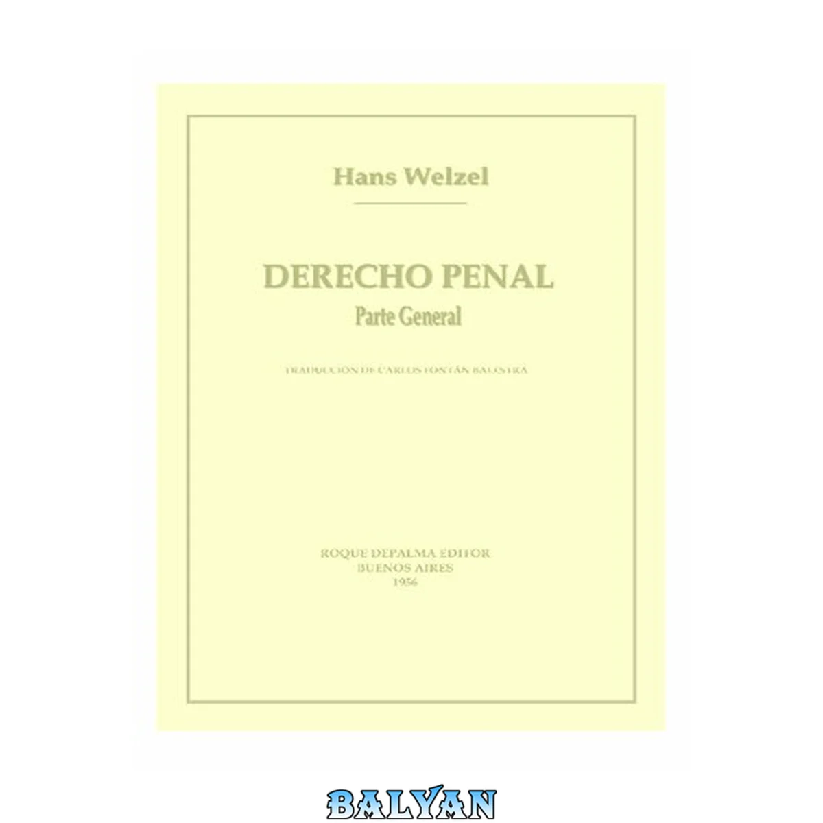 جلد کتاب Derecho Penal. Parte General