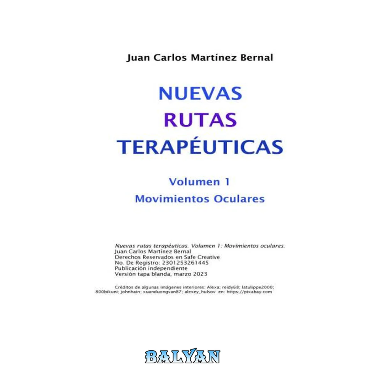 جلد کتاب Nuevas Rutas Terapéuticas, Volumen 1: Movimientos Oculares