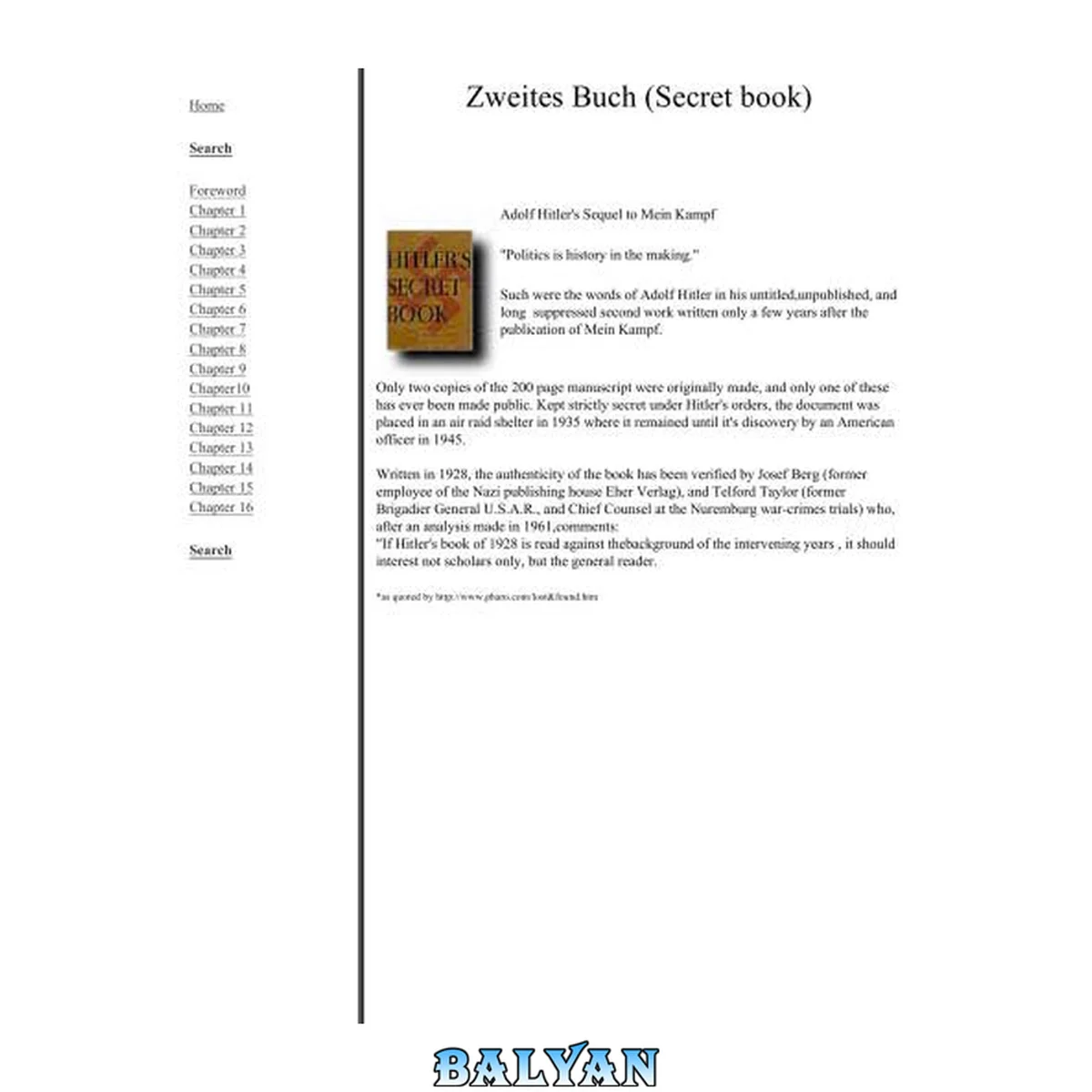 جلد کتاب Hitler's Zweites Buch (Secret book)