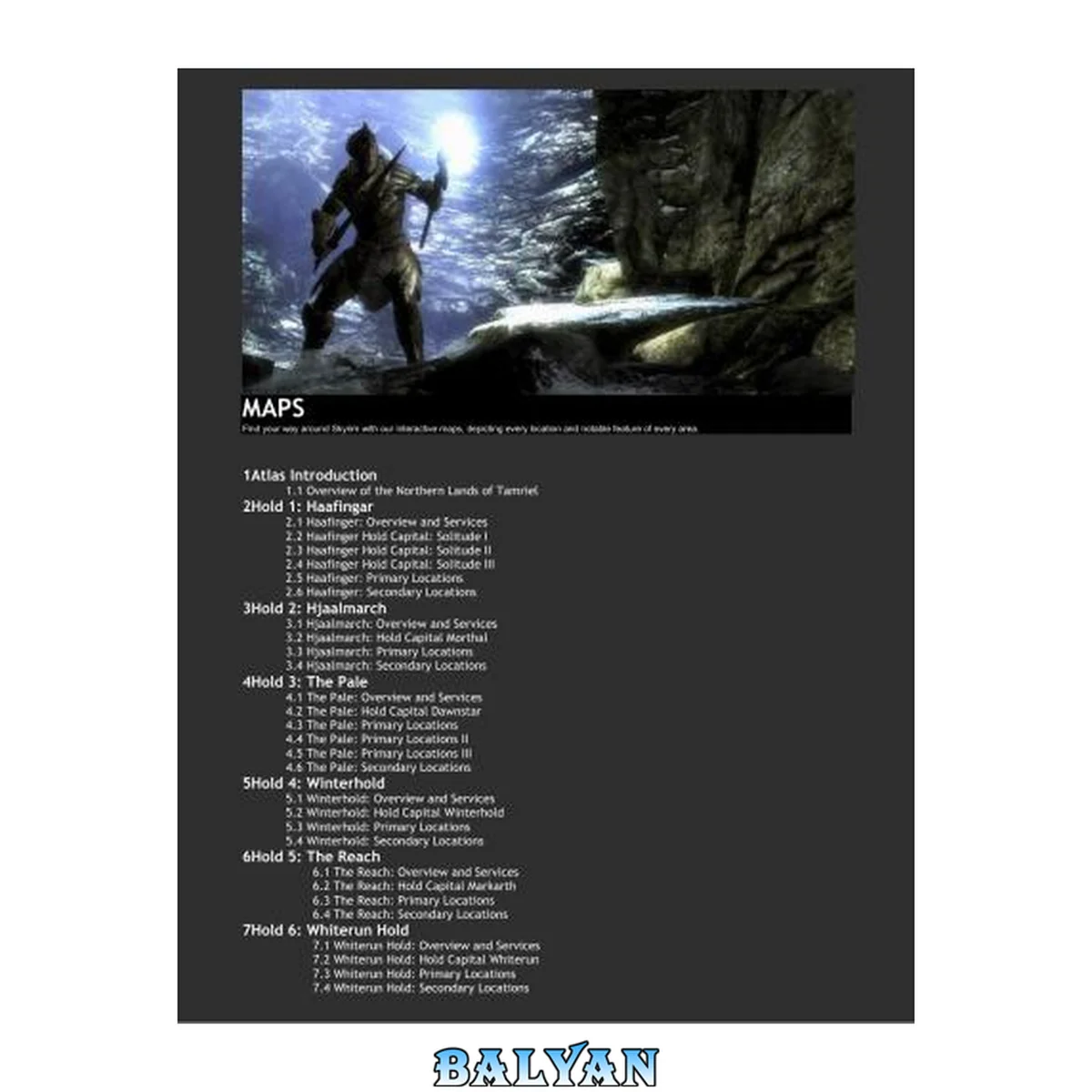 جلد کتاب Skyrim MAPS