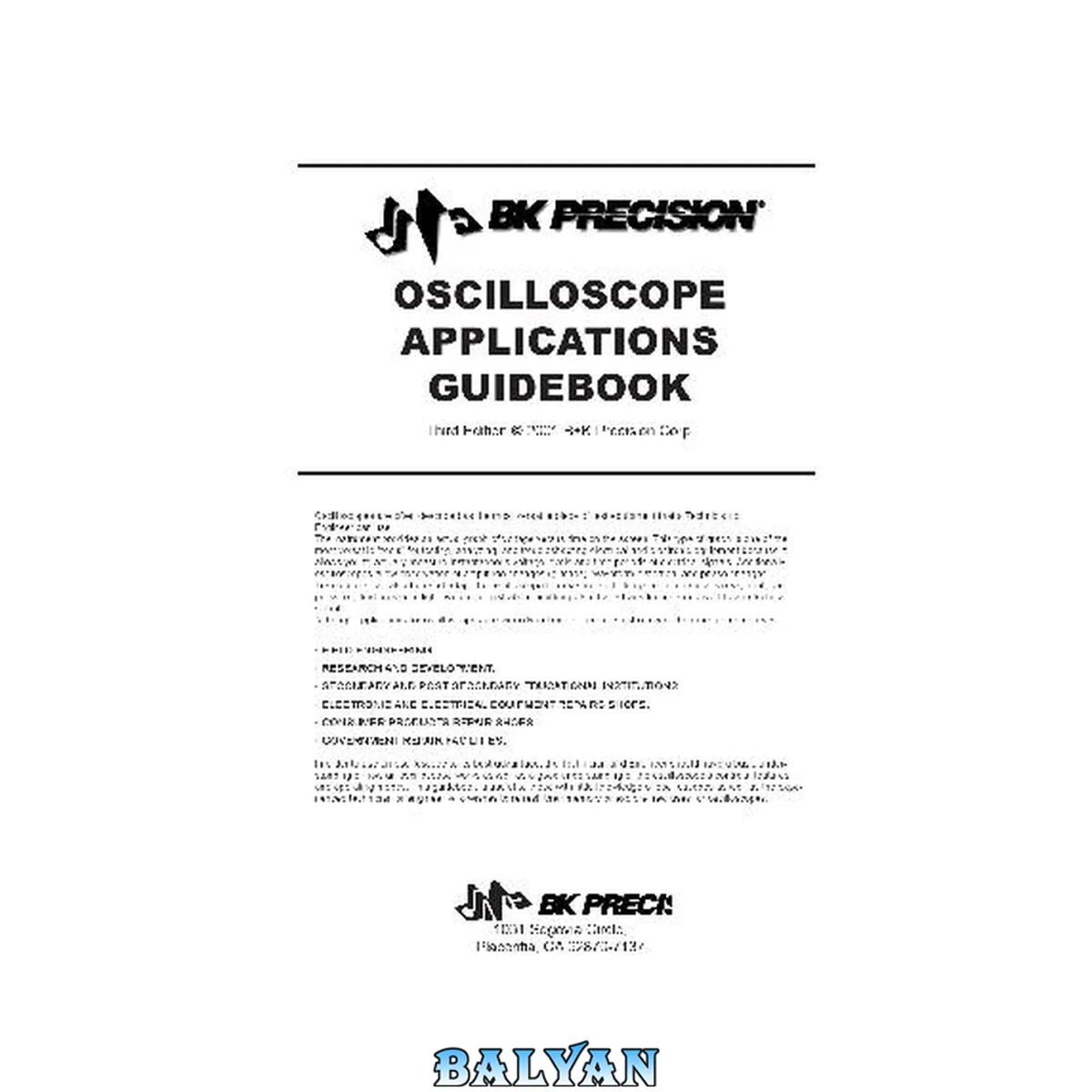 جلد کتاب B&amp;K Oscilloscope Applications Guide Book