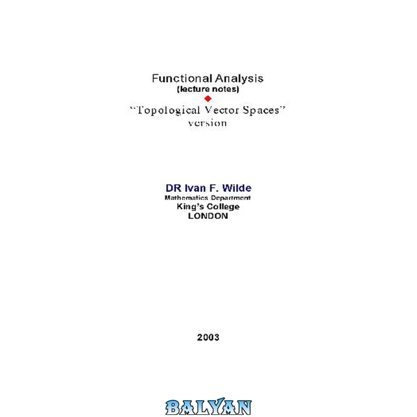 Functional Analysis. Topological Vector Spaces