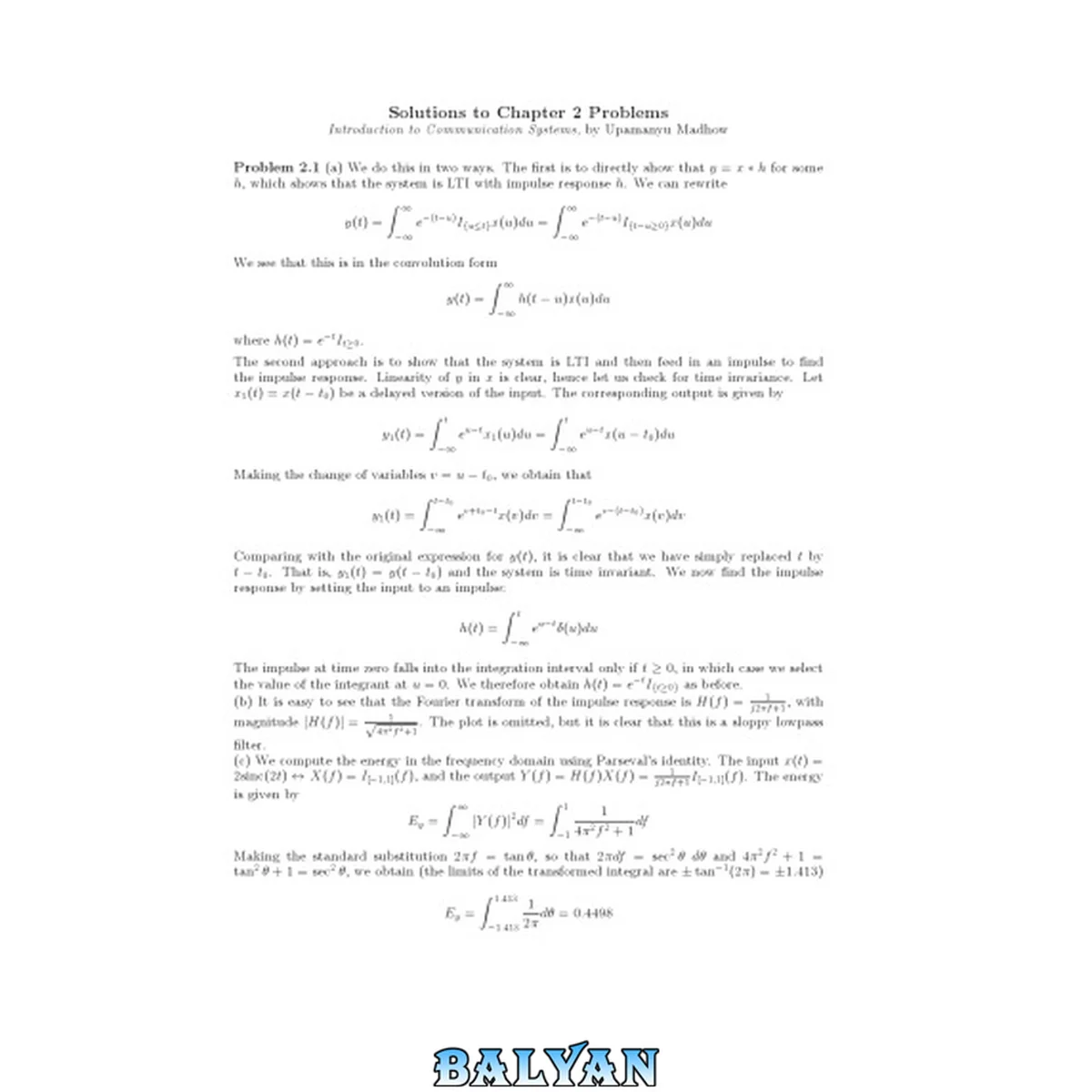 جلد کتاب Introduction\_to\_Communication\_Systems Solution Manual