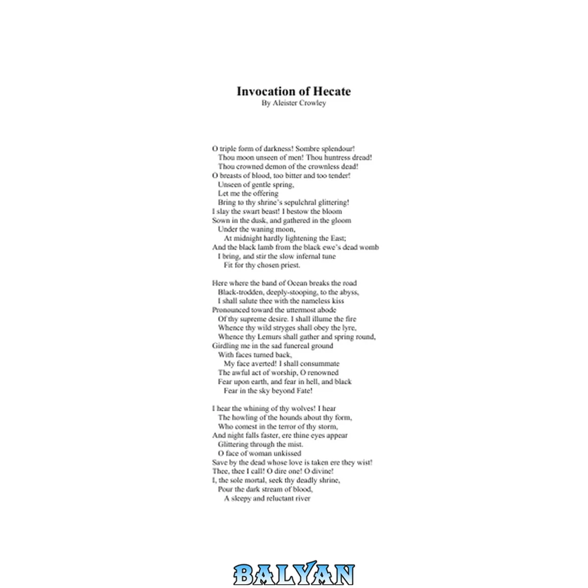 جلد کتاب Invocation of Hecate