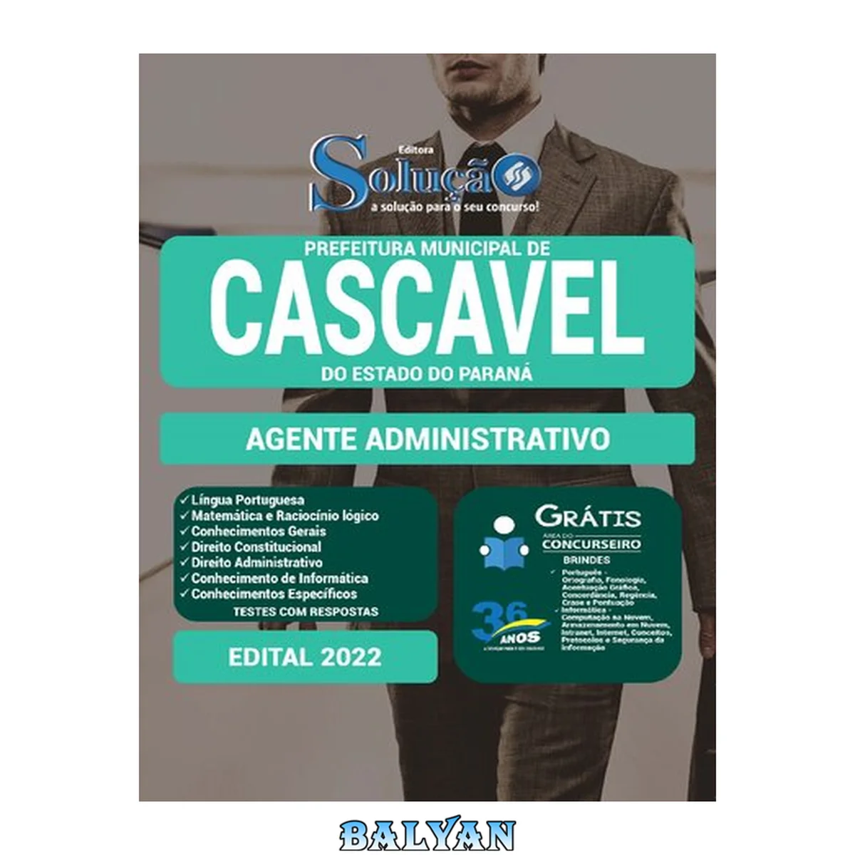 جلد کتاب Apostila Prefeitura de Cascavel - PR 2022 - Agente Administrativo 1