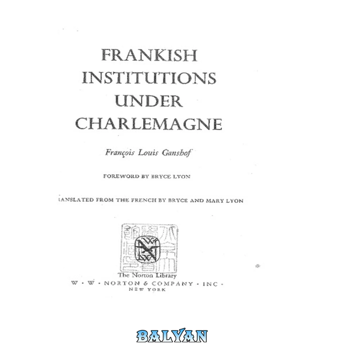 جلد کتاب Frankish Institutions under Charlemagne